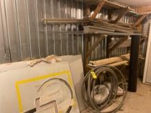 (2) sinks, pipe, drywall, 600volt Electric line, vinyl flooring, tiles, mics. wood