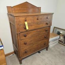 All Tiger Maple 3 over 4 drawer chest