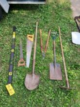 Assortment of Yard Tools & Stanley 48 In. Level