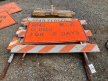 (3) assorted road signs metal and board