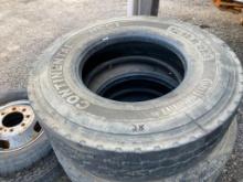 (4) low miles Continental 12R22.5 tires