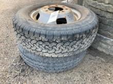 Pair 245/75R17 tires and rims off F-350