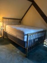 antique bed Frame and mattress and box spring