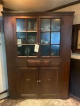 large one piece primitive corner cabinet