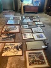 huge lot of wall hangings moss prints paintings and more!!