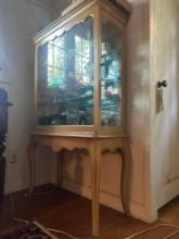 beautiful one piece French provincial china cabinet