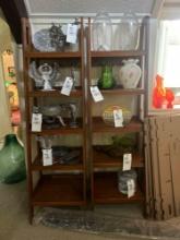 beautiful pair of mcm style ladder shelves