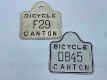 Canton Ohio Vintage Bicycle License Plates Early Numbers(2)