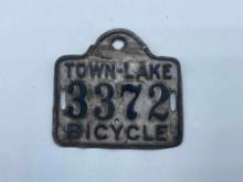 Early Town Lake Bicycle License Plate