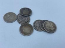 Barber Dimes Assorted Dates bid x 8