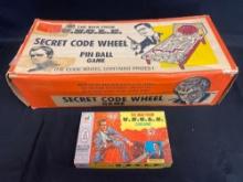 The Man From UNCLE Secret Code Wheel Game, & Card Game