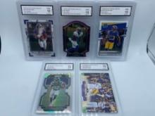 Graded Dobbins, Odell Beckham Jr., Carter, Akers Rookie Cards RC (5)