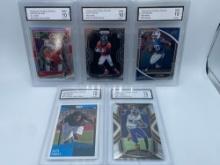 Graded Jeudy, Jefferson, Terrell, Ramsey, Moss Rookie Cards (5)