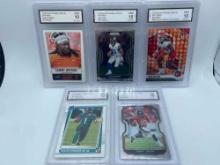 Graded Rookie Cards, Etienne Jr., Bolton, Akers, Watkins (5)