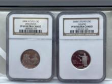 2008s Silver & 2004s Clad Graded Quarters PF69 Ultra Cameo