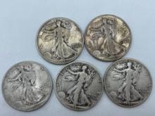 Walking Liberty Half Dollars bid x 5