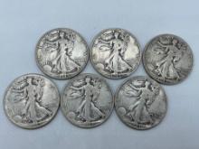 Walking Liberty Half Dollars bid x 6