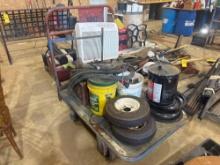 Rolling Cart - AC Unit - Tires - Tools - Hydraulic and Transmission Fluids