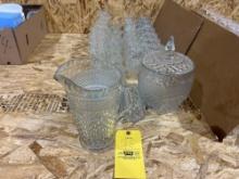 Large Matching Set Of Cut Glassware