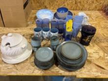 Large Assortment Of Glass Plates Mugs And Gravy Bowl