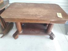 Early Empire Oak Library Table W/ Drawer