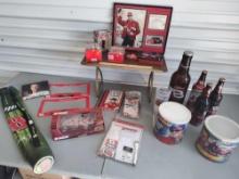 A lot Of Dale Earnhardt Jr Items, Coffee, Bottles, Car License plate Frame Cooler