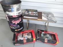 Dale Earnhardt Sr Trash Can, Book, Magazine, 2 Other Drivers Diecast Cars