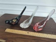 3 Fenton Birds 1 Hand Painted