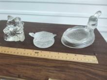 3 Fenton Figures, Clown, Turtle, Pelican