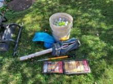 Golf Ball Assortment, Golf Ball Cleaner, & Ball Markers