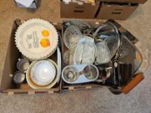 2 Boxes of Assorted Plates & Serving Pieces