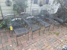 8 Wrought Iron Outdoor Chairs & Lounge