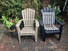 Remaining Contents of Back Patio & Porch - Chairs, Yard Decor, Grill, Hose Reel, & Lawn Care Items