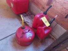 3 Small Plastic Gas Cans