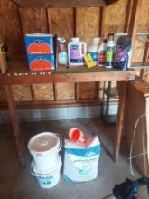 Assortment of Pool Care Items - Chlorine Tablets, Smart Shock, Stabilizer, Algae Preventative, &