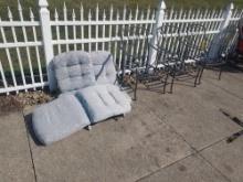 3 Metal Patio Chairs w/ Cushions