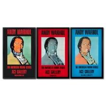 American Indian Series 3 Piece Set (Black, Red & Blue) by Warhol (1928-1987)