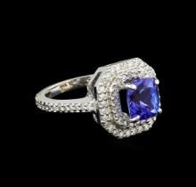 14KT White Gold 2.00 ctw Tanzanite and Diamond Ring