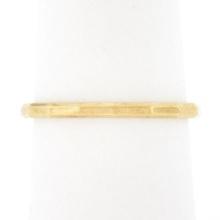 Vintage 14k Yellow Gold 1.6mm Polished Faceted Eternity Stack Wedding Band Ring