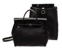 Hermes Black Canvas Toile Off Herbag