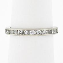 Antique Platinum 1 ctw Single Cut Channel Diamond 2.6mm Eternity Wedding Band Ri