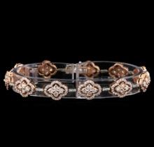 4.39 ctw Diamond Bracelet - 14KT Rose and White Gold