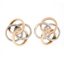 14k TT Gold Polished Open Interlocking Infinity Love Knot Large Stud Earrings