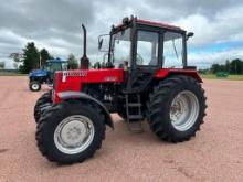 Belarus 8345 tractor, CHA, MFD, 18.4x34 rear tires, 2-hyds, 10-front weights, gear shift trans, runs