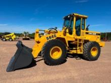 1997 John Deere 544G wheel loader, cab w/heat, 20.5x25 tires, 4-spd powershift trans, pin on GP