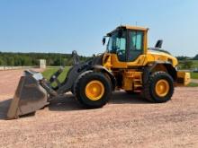 2020 Volvo L70H wheel loader, cab w/AC, 20.5x25 tires, 4-spd powershift trans, Volvo style quick