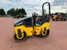 2018 Bomag BW120SL double drum vibratory compactor, OROPS, Kubota diesel engine, 47" drums, water