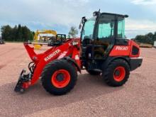 2019 Kubota R630 wheel loader, cab w/AC, 405/70R18 tires, hydro trans, 3rd valve, quick coupler,