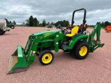 2020 John Deere 2032R compact tractor, open station, 4x4, John Deere 220R loader, John Deere 270B