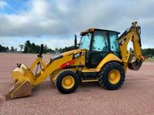 2016 Cat 420F tractor loader backhoe, cab w/AC, 4x4, ext-hoe, 21L-24 rear tires, 18" bucket, aux